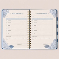 Carnet de notes spirale Yihe New 8,5 x 11 Hortensia avec options de coffret cadeau Noël/mariage disponibles