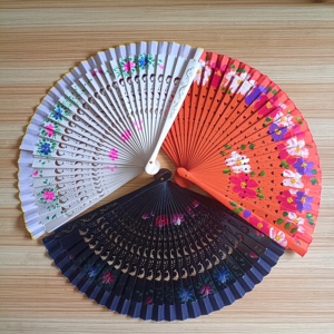 Ventilador de Bambú para Mujer, Diseño de Boda Española Pintado a Mano, Arte Folclórico, Decoración del Hogar, Marca WUYUNG, Logotipo Personalizado - Product Image 3