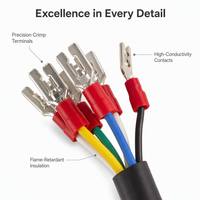 Kabel Daya AC USB-C 3.1 Tahan Air IP67 dengan Jack DC, Konduktor Tembaga Murni, Isolasi Nilon & Karet