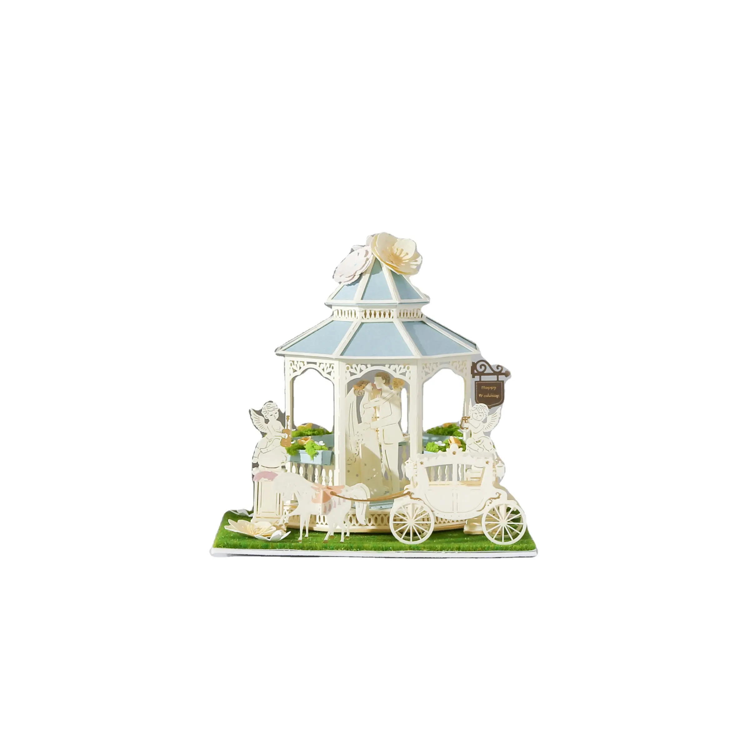 *DIY kit for adult Good Times Landscape Wedding in Pavilion 3D Puzzle dollhouse Miniature