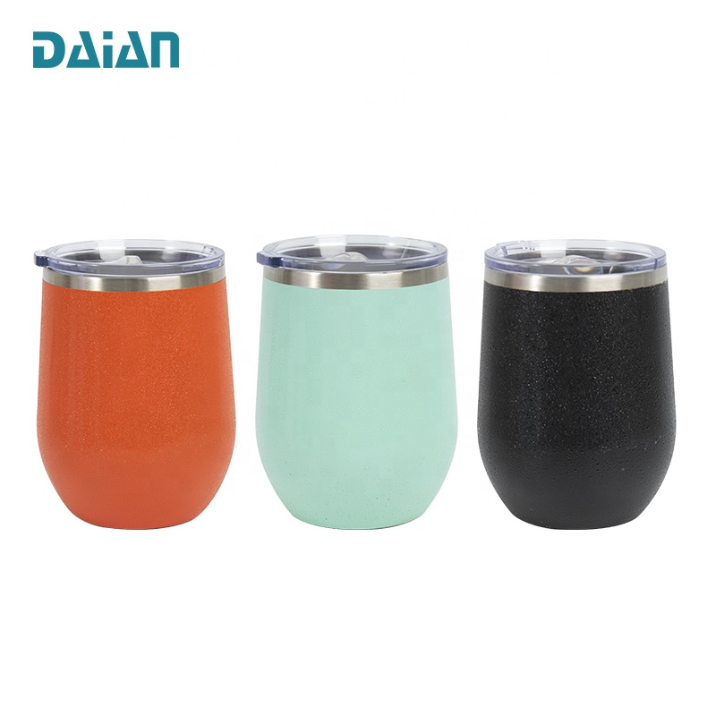 Сублимационный стакан для вина с крышкой 12 унций вакуумный стакан из нержавеющей стали с двойными стенками