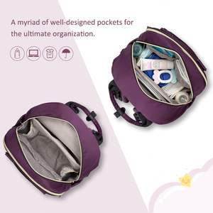 Sac à dos de voyage pour bébé, sac à langer, en cuir vegan PU, grande capacité, personnalisé, faible MOQ, échantillon gratuit - Product Image 2