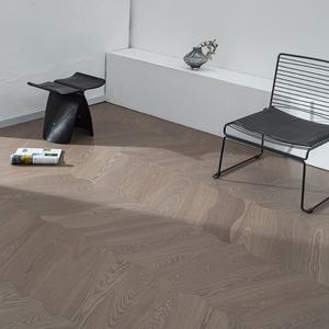<span class=keywords><strong>Parquet</strong></span> en bois de frêne, design de feuilles d'arbre, irrégulier, sur mesure, brossé, système de clic, mosaïque en bois d'ingénierie, salon, cuisine - Product Image 1