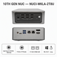 Mini PC NUC al por Mayor, Intel I5-10210U I7-10510U 10.ª Generación, DDR4 32GB, M.2 NVMe, Doble 2.5GbE, HD DP 4K, Mini Ordenador para Oficina en Casa