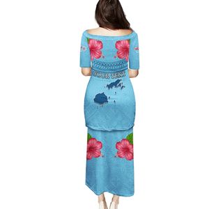 Vestido Puletasi del Día DE LA Independencia de Fiji personalizado 53. ° aniversario Bandera de Fijian Tapa ropa de <span class=keywords><strong>dos</strong></span> piezas vestidos formales de iglesia al por mayor - Product Image 2