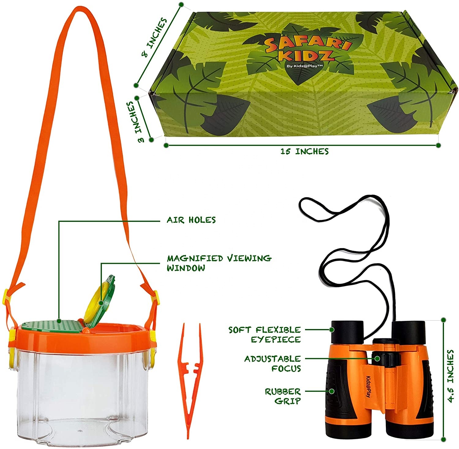Set Esploratore Per Bambini Da 17 Pezzi: Gilet Avventura, Cappello, Binocolo E Kit Caccia Insetti (14 Pezzi). Perfetto Per Feste A Tema Giungla, Safari, Halloween O Giochi All'aperto. Realizzato In Tessuto E Plastica Resistente. Ideale Per Bambini E Bambine Dai 3 Anni In Su Che Amano La Natura.