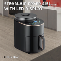1700W Smart Digital LED écran tactile carré moderne en acier inoxydable 4.5L Friteuse à vapeur avec cuisson sans huile