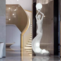 Lampe sur pied LED en résine de luxe moderne, CRI 95, lumière blanc chaud, pour hôtel, salon, sculpture abstraite humanoïde, décoration artistique