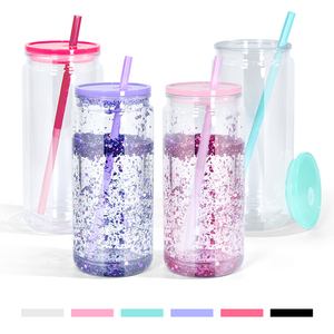 Cup Snow Globe Tumbler DIY Jar Clear <strong>Double</strong> <strong>Wall</strong> Plastic 20oz Mugs PS American Style Business Gifts Individually White <strong>Box</strong> - Product Image 1