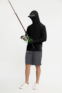 Camiseta de Pesca UV de Seda Fría Ultrafina, Protección Solar de Doble Uso para Viento Frío en Montaña y <span class=keywords><strong>Valle</strong></span>, para Pesca con Señuelos en Lago al Amanecer y en Balsa - Product Image 5