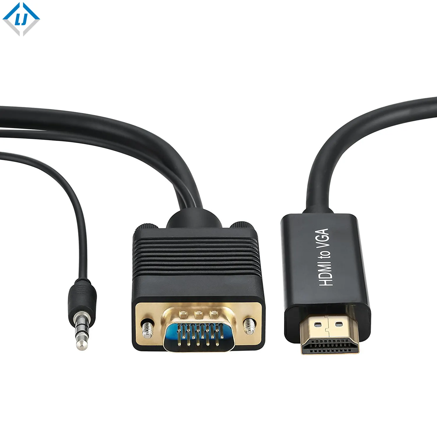 Hdmi Male To VGA Male Converter Adapter Video Cable Supporting 3d 1080p And With Audio Output