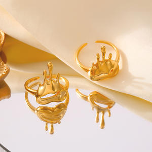 पंक स्टेनलेस स्टील का आकर्षण महिला पुरुषों के लिए खुले दिल की शादी के बैंड फिंगर जोड़े वाटरप्रूफ गहने उपहार - Product Image 4