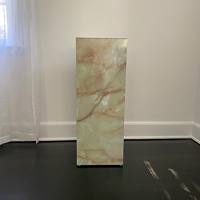 Table basse en marbre onyx vert, décoration d'intérieur moderne et personnalisée, cube en onyx naturel, socle en marbre
