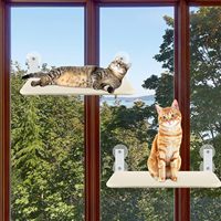 Perchoir de fenêtre pliable moderne pour chat, ventouses puissantes, coussin réversible en maille respirante et peluche, capacité de charge de 25 kg, toutes saisons
