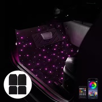 Ciel étoilé lumières LED tapis de voiture 12V alimentation USB universelle tapis en plastique dur à fibre optique pour voiture à fibre optique au sol arrière