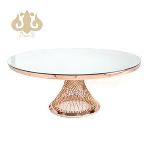 <span class=keywords><strong>Mesa</strong></span> de <span class=keywords><strong>Comedor</strong></span> Redonda <span class=keywords><strong>Extensible</strong></span> de <span class=keywords><strong>Acero</strong></span> Inoxidable <span class=keywords><strong>y</strong></span> Vidrio Templado, Diseño Moderno para Hotel, Banquete de Bodas, Muebles para el Hogar - Product Image 2