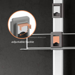WIREKING 74-106'' Étagère d'angle de douche télescopique en aluminium multicouche avec miroir, organisateur de salle de bain - Product Image 4