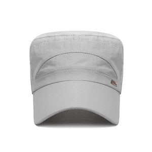 <b>Summer</b> Men's Breathable <b>Flat</b> <b>Cap</b> Light Gray Quick Dry Sun Protection Outdoor Hat - Product Image 2