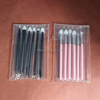 Outil cosmétique manche en bois simple rose silicone sourcil ombre à paupières Liner pinceaux de maquillage fard à paupières sourcil Liner pinceau à lèvres