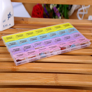 28 Compartment Portable Pillbox 7 Days Weekly Large Capacity With Lid For Home Use Plastic Storage Case - Product Image 4