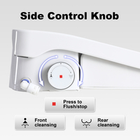 Siège de toilette intelligent avec bidet intégré, design moderne, alimentation CA, bouton latéral, siège chauffant réglable, réglage de la température et de la pression de l'eau