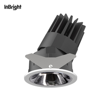 Plafonniers encastrés en aluminium anti-éblouissement réglables pour intérieur, 8W 18W 25W, LED COB dimmable, IP65, pour hôtel