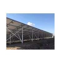 Système de support solaire personnalisé pour grands projets photovoltaïques – Supports de montage au sol en aluminium et acier inoxydable argent/noir à montage rapide