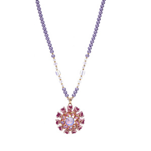 Guohaoshipin Floral Necklace Zinc Alloy Claw Setting Flower Pattern Sweater Chain - Product Image 5
