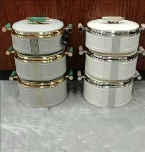 Recipiente Térmico para Alimentos Color Crema, 1.5L 2L 2.5L, Juego de Cazuelas con Detalle Lateral <span class=keywords><strong>Arabesco</strong></span> de Lujo - Product Image 3