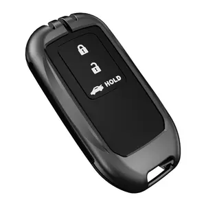 Funda para llave de coche con logotipo personalizado y tapa de cuero y Metal para <span class=keywords><strong>Honda</strong></span> Accord Civic City <span class=keywords><strong>CRV</strong></span> Jazz Vezel, accesorios para soporte de FRV DE LA HR-V - Product Image 1