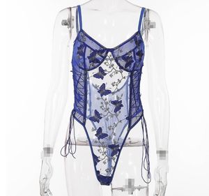 Großhandel Mesh Lace Stickerei Hosenträger Frauen Sexy Unterwäsche Set Bodysuit Damen Dessous Jumps uit Pyjamas - Product Image 4