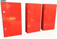 Armoire verticale en acier inoxydable pour enrouleur de tuyau d'incendie avec double porte flexible haut-bas, coffre de rangement sécurisé pour matériel de lutte contre l'incendie