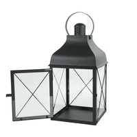 Ensemble de lanternes à bougie en métal noir au design personnalisé pour l'extérieur avec décoration de festival de mariage de classe pour la maison et le jardin