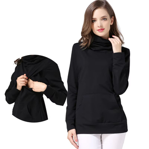 Otoño Invierno Casual cálido suéteres de <span class=keywords><strong>lactancia</strong></span> suelta <span class=keywords><strong>ropa</strong></span> de maternidad Tops <span class=keywords><strong>lactancia</strong></span> enfermería Sudadera con capucha de algodón para embarazadas - Product Image 1