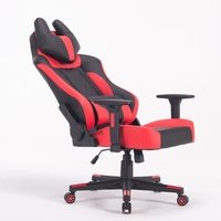 Chaise de jeu ergonomique pivotante de style racing pour la maison, le bureau ou le dortoir, avec dossier inclinable et réglable, vérin à gaz 3 positions (PU PVC)