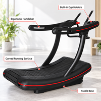 Tapis roulant manuel incurvé commercial K-FIT GS-648 avec double amortissement et porte-gobelet pour salle de sport et maison, idéal pour brûler les graisses