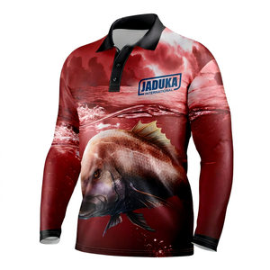 Chemise de pêche à manches longues en maille respirante avec impression sublimée Grouper Graphics, protection UV UPF 50+ SPF, polo de pêche - Product Image 1