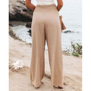 Pantalons en coton et lin pour femmes, pantalons amples <span class=keywords><strong>d</strong></span>écontractés, couleur unie, pantalons pour femmes, grande taille, pantalons <span class=keywords><strong>d</strong></span>'été pour femmes - Product Image 5