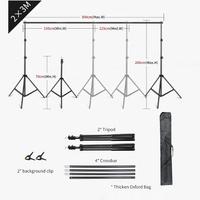 Kit de studio photo 2x3m 2.6x3m avec support de fond et cadre de support pour photographie et vidéo