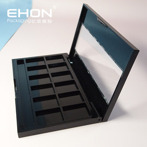 Wholesale 12 Colors Glitter ABS Plastic <b>Eye</b> <b>Shadow</b> Cosmetic Packaging Empty Rectangle Clear Window Eyeshadow Case - Product Image 3