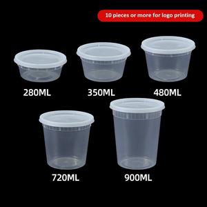 Takeaway Lunch Box Plastic Thickened Leak-proof Disposable <b>Soup</b> <b>Cup</b> Packaging Round Bowl With Lid Porridge Bucket Food Grade - Product Image 5