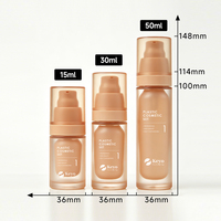 Flacon pompe airless en verre personnalisé populaire 15ml 30ml 50ml pour sérum, fond de teint, huile essentielle, soins de la peau avec pochette intérieure en PP