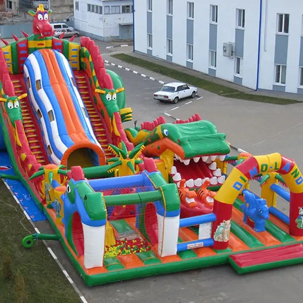 Chất Lượng Cao Inflatable Fun City Inflatable Công Viên Giải Trí Nhảy Bouncy Trượt Inflatable Sân Chơi