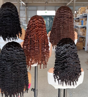 Perruques brésiliennes vierges en cheveux humains naturels, bouclés birmanes 300DD, avec dentelle frontale vietnamienne, tissées à la main, multi-longueurs, permanentées et teintes