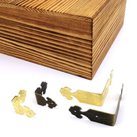 Couvercle de protection d'angle décoratif pour coffre à bijoux coffret cadeau à vin coffret en bois table de bureau bronze doré + clous