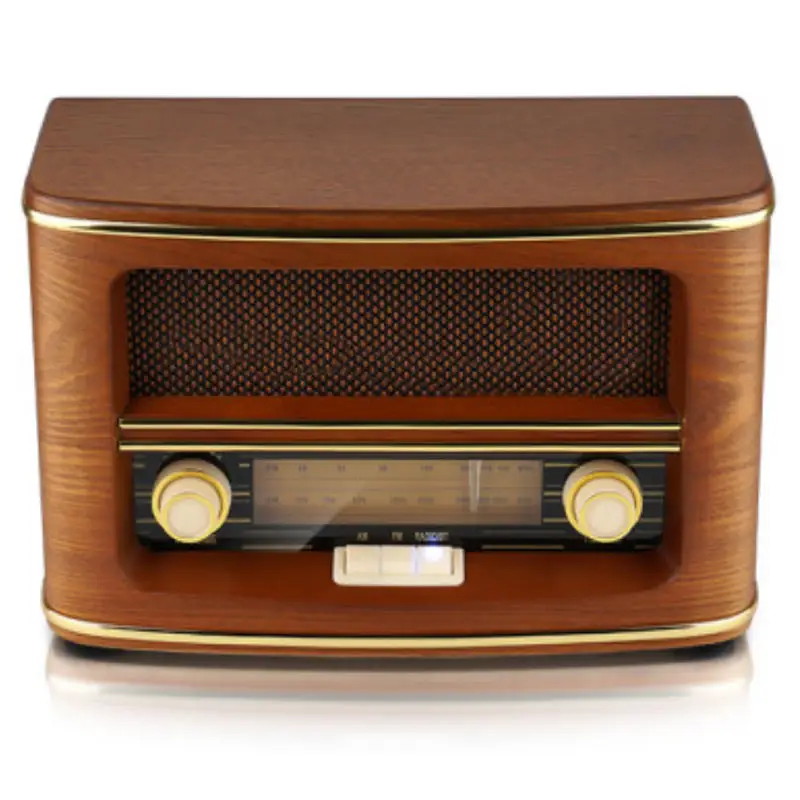 Masaüstü dahili hoparlör FM AM ahşap Retro Vintage radyo