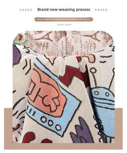 ผ้าห่มแคมป์ปิ้งลายกราฟฟิตี้เรียบง่าย สไตล์เทศกาล  ผ้าโพลีเอสเตอร์ 100% แบบควิลท์ พิมพ์ลายตามสั่ง  ที่คนดังในโลกออนไลน์ชื่นชอบ - Product Image 4