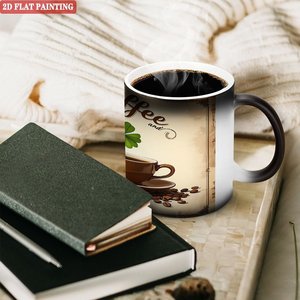 Morning Workout Hydration Drink Mug Frosted Black 11oz <b>Ceramic</b> Heat Changing Magic <b>Cup</b> - Product Image 3
