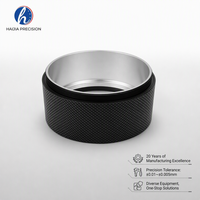 Adaptador de Lente con Ranura de Aluminio Anodizado Negro, Mecanizado por CNC de Precisión con Electroerosión por Hilo, para Rosca Interna