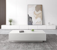 Ensemble Meuble TV et Table Basse Noir Moderne de Luxe Mural pour Salon Chambre Hôtel Centre Commercial – Montage Facile